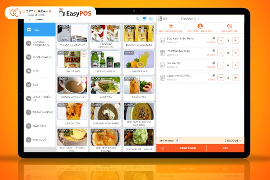 Giao diên phần mềm quản lý bán hàng POS365