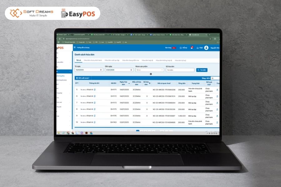 EasyPOS kết nối dữ liệu trực tiếp với Cơ quan Thuế