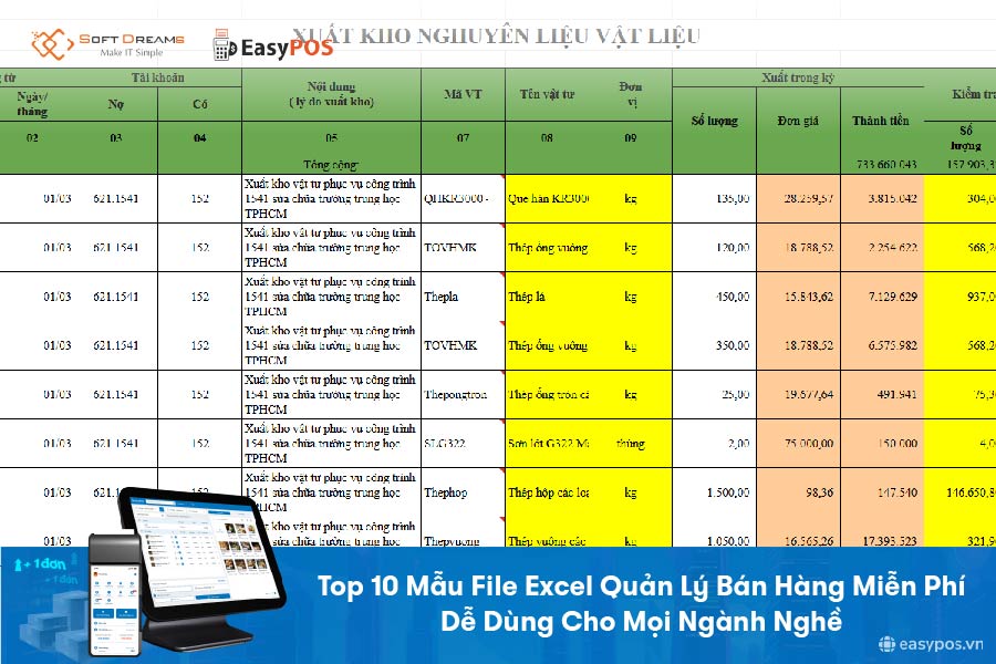 Top 10 mẫu file excel quản lý bán hàng miễn phí