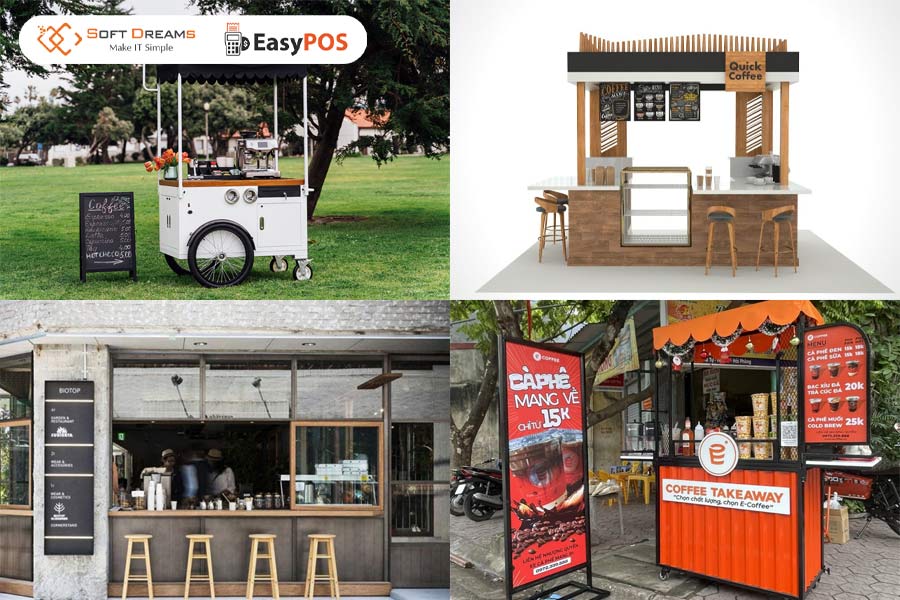 Các mô hình cafe take away phổ biến, dễ triển khai và tiết kiệm chi phí.