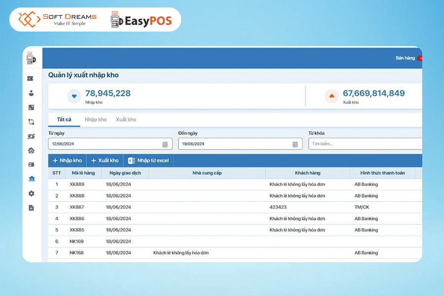 EasyPOS - Giải pháp phần mềm quản lý kho tối ưu cho mọi doanh nghiệp