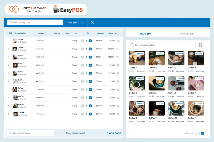 Hơn 5.000+ quán cafe đã lựa chọn phần mềm bán hàng EasyPOS