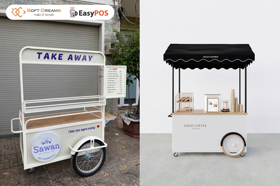Mô hình xe đẩy bán cafe tiện lợi, chi phí thấp, dễ tiếp cận khách hàng