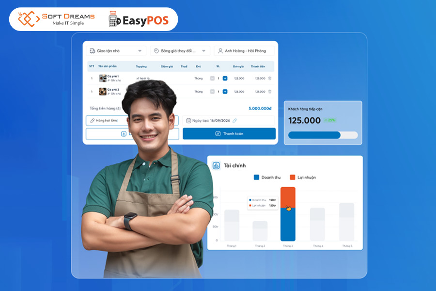 Sử dụng phần mềm quản lý quán cafe EasyPOS giúp theo dõi thu chi minh bạch, chính xác