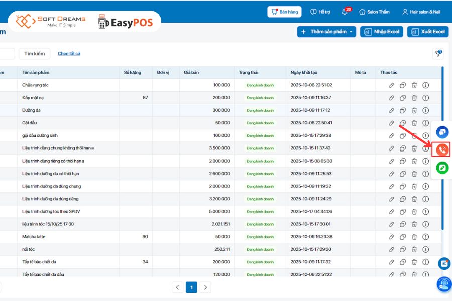Nhấn vào biểu tượng điện thoại màu cam bên phải màn hình