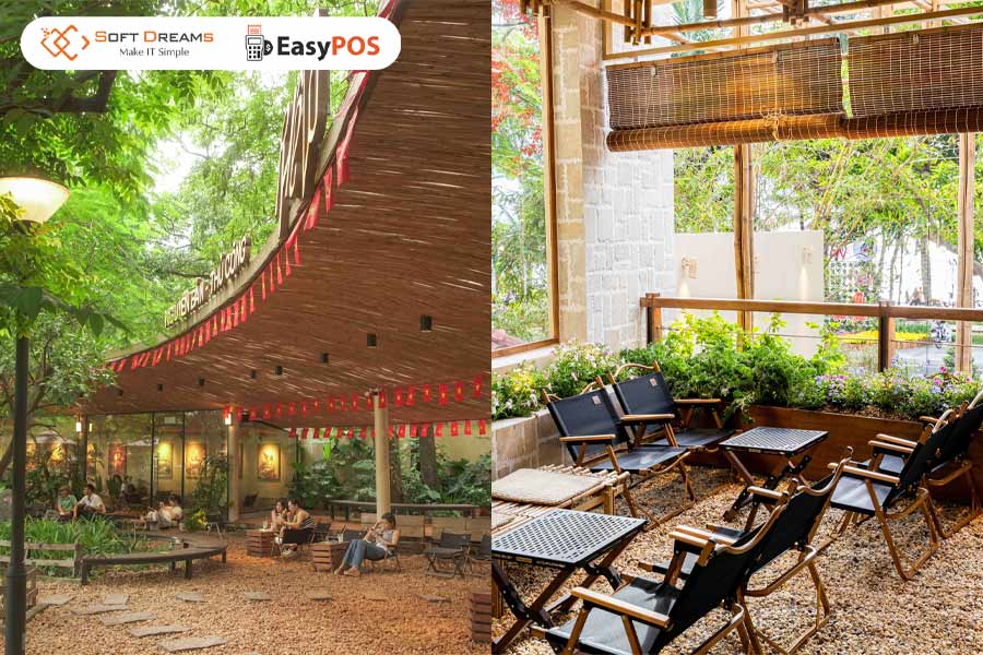 Không gian quán Phê La mang phong cách Đà Lạt hiện đại và gần gũi