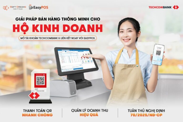 Softdreams tích hợp QR Techcombank - Giải pháp bán hàng thông minh cho hộ kinh doanh